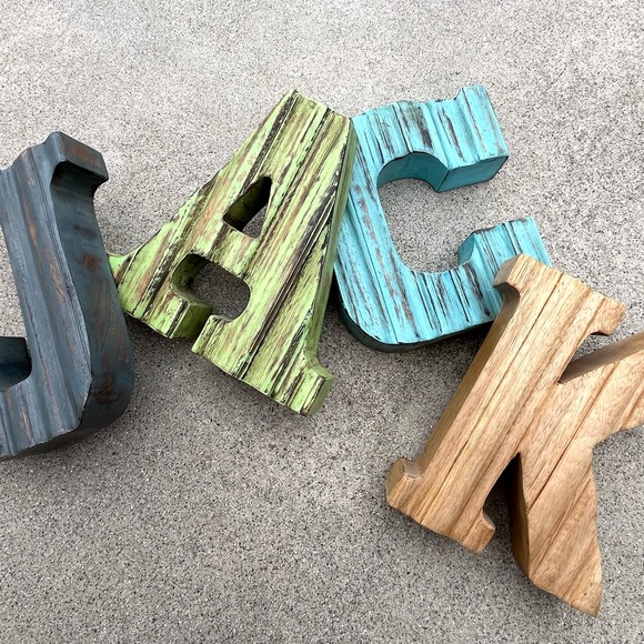 Farmhouse Country Shabby Chic 8” Solid Wood Letters - Picture 13 of 13